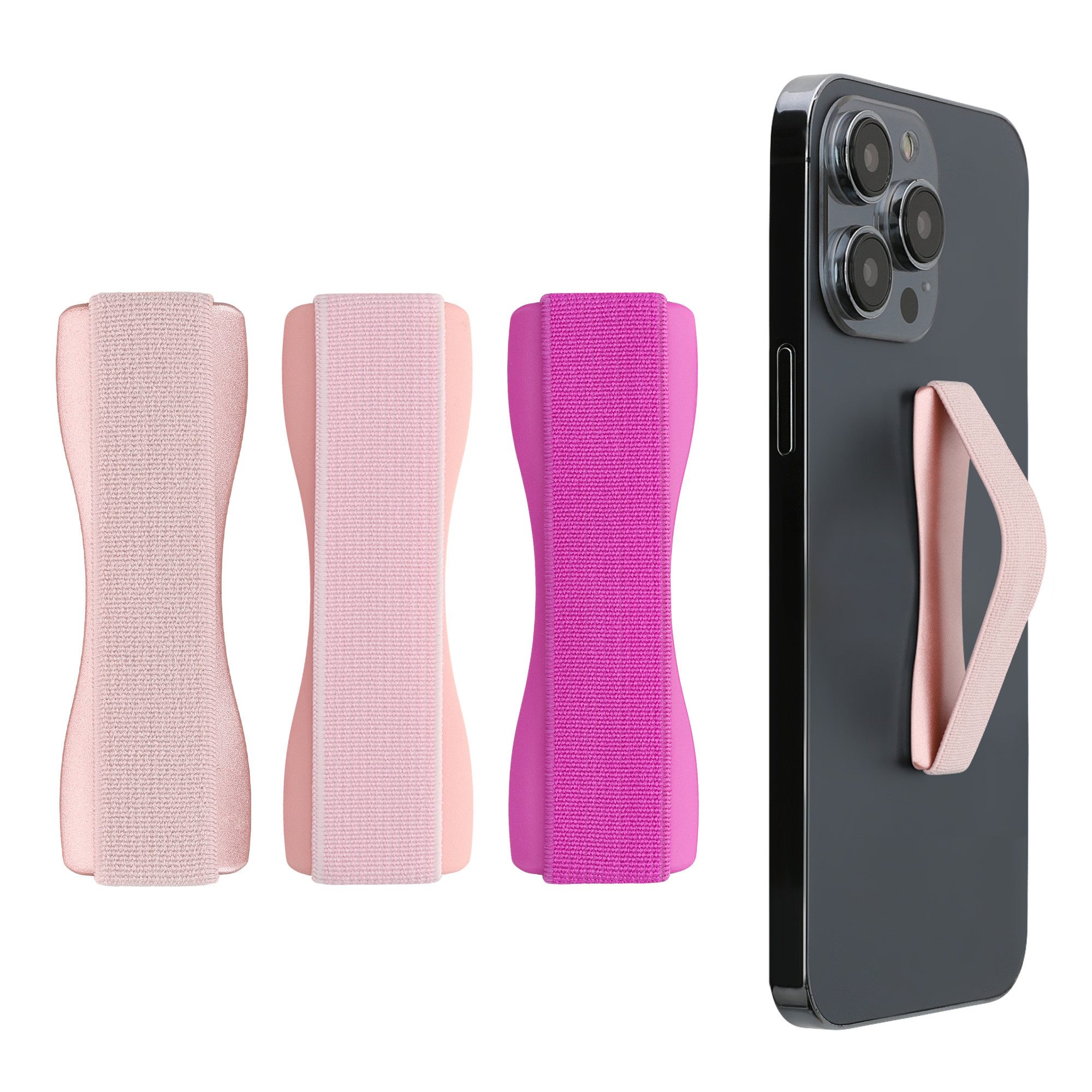 kwmobile Popsockets Smartphone Fingerhalter 3 Set, (3-tlg., Handy Halter Griff Halterung Einhandbedienung - 3x Handyhalter)