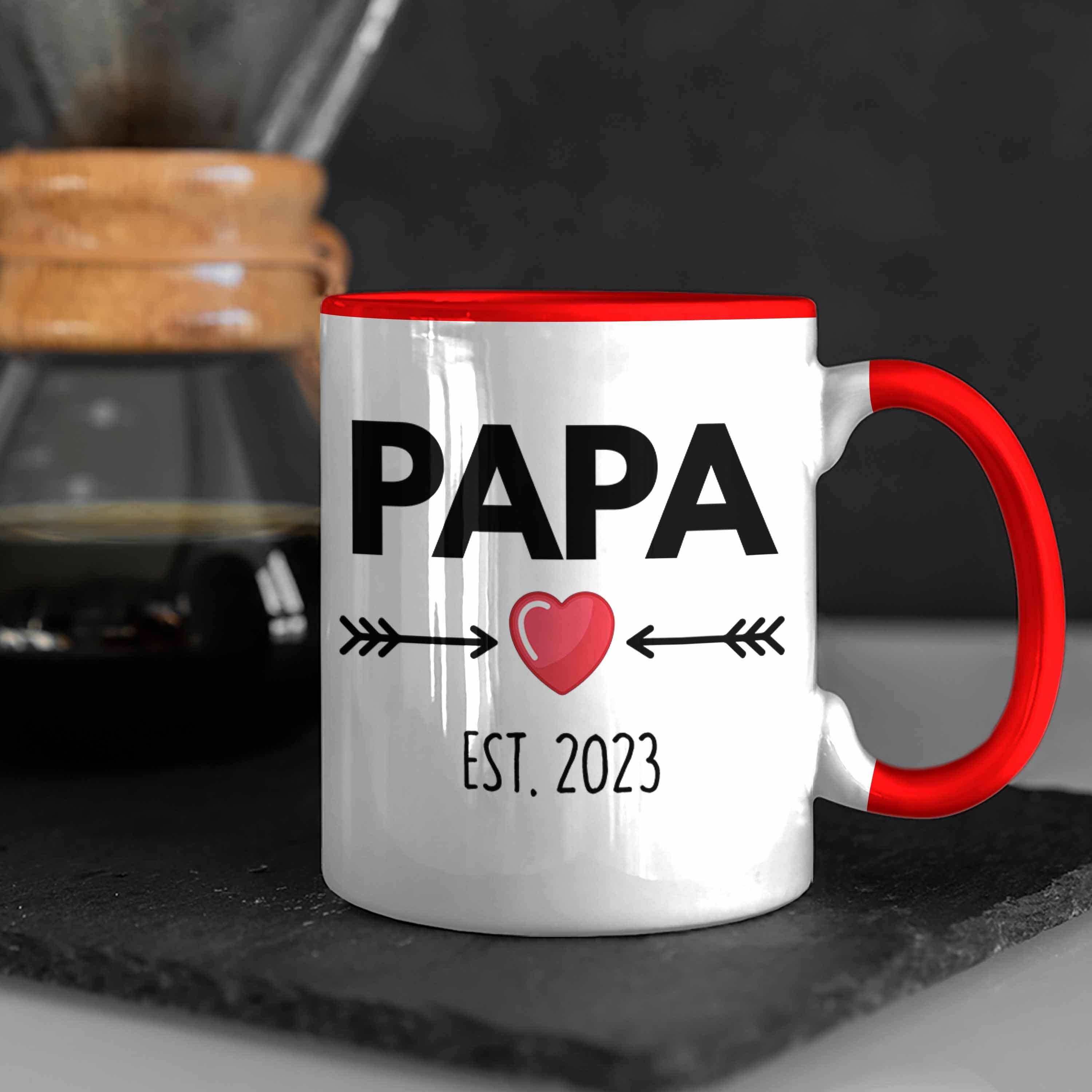 Trendation Papa Schwangerschaft Trendation - Du Tasse Wirst Papa Rot Geschenk 2023