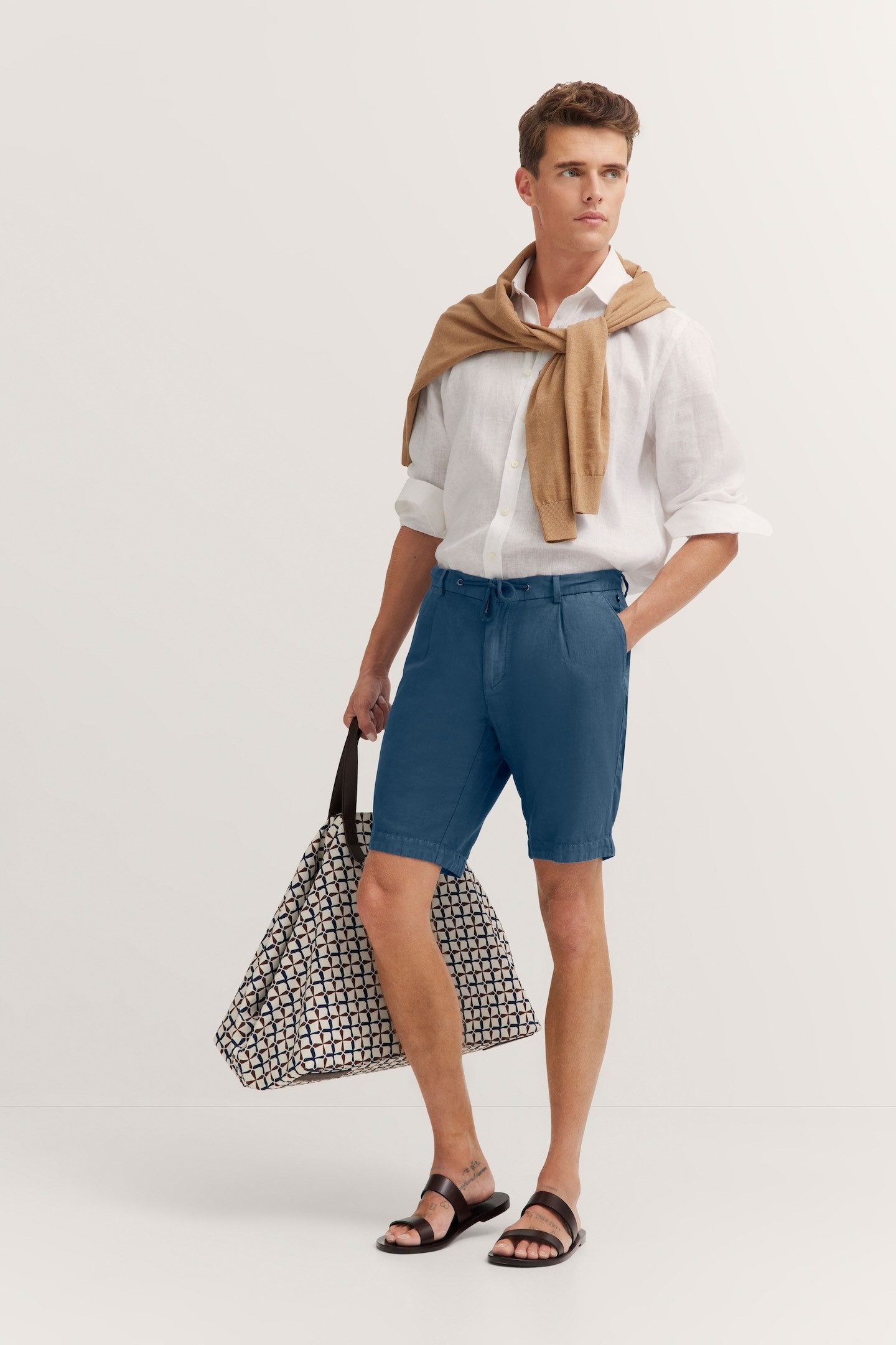 bugatti Bermudas aus Leinen-Baumwollmix