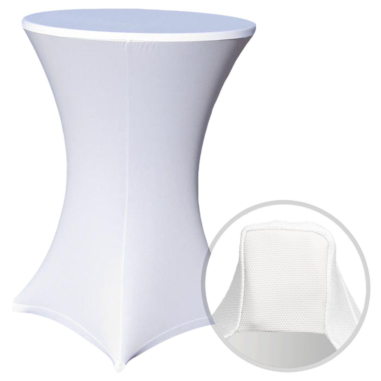 EXKLUSIV HEIMTEXTIL Stehtischhusse Stehtischhusse Stretch für Bistrotisch mit 4 Fußlaschen elastisch, mit Fußlaschen Durchmesser 80 cm