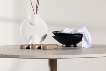 BOURGH Esstisch LYCKE Esszimmertisch - runder Tisch ⌀110 in beige Marmor Optik