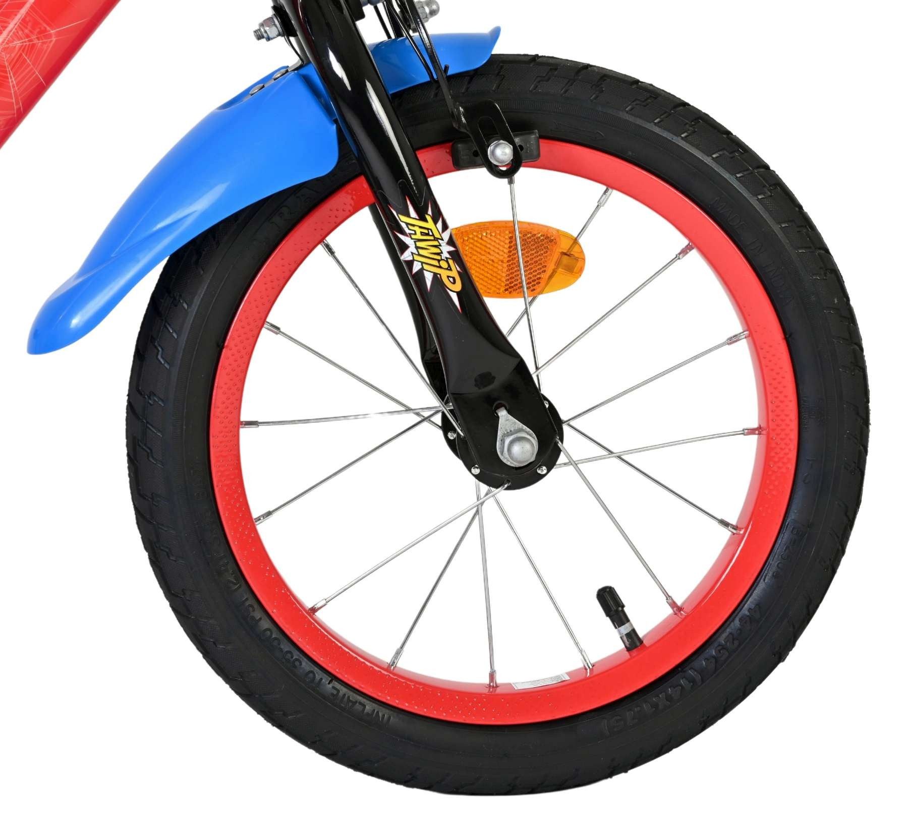 Volare Kinderfahrrad Marvel Spider-Man Kinderfahrrad - Jungen - 14 Zoll - Rot/Blau