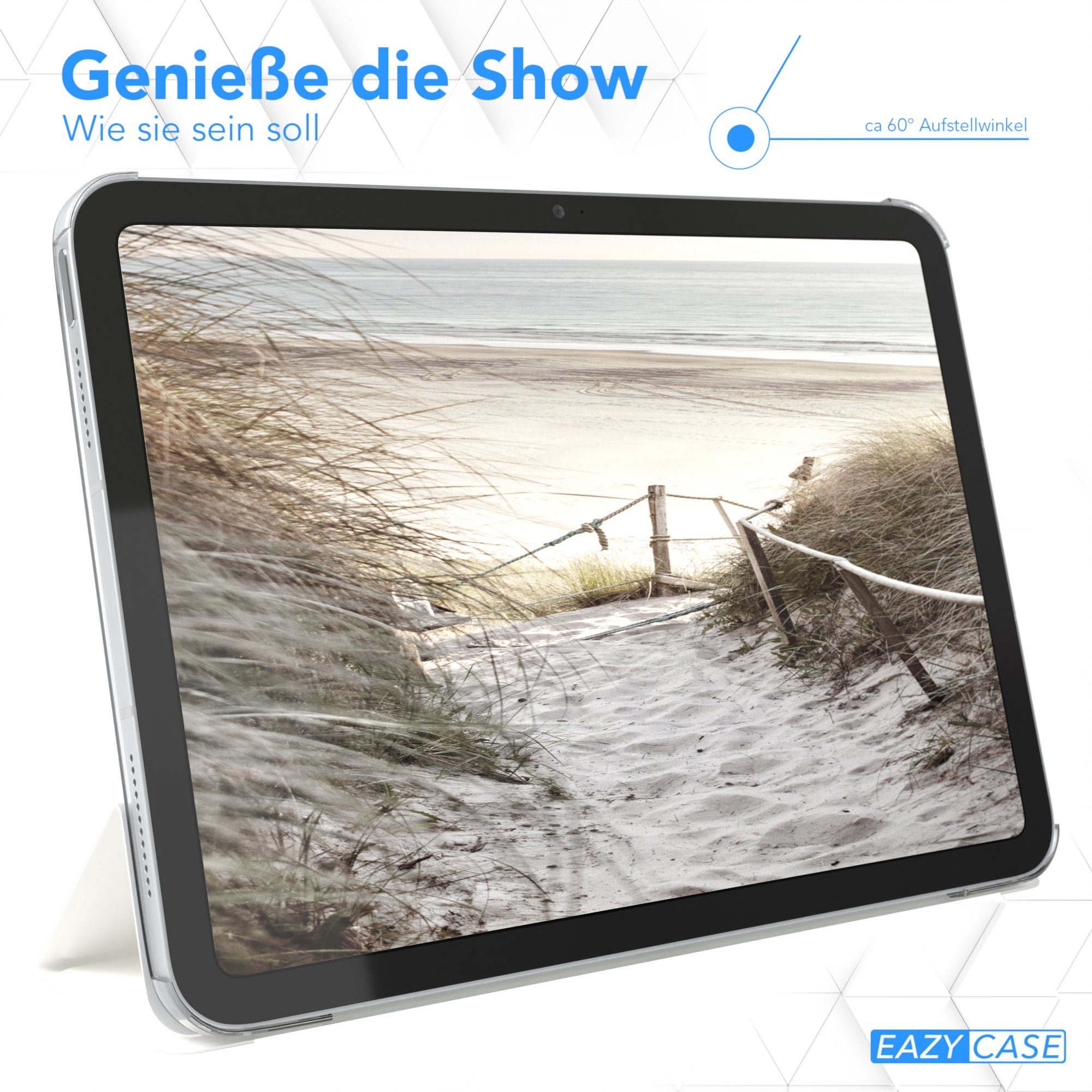 EAZY CASE Tablet-Hülle Smartcase für Apple iPad 2025 (11. Gen) 11 Zoll, Schutzhülle mit Sleep Wake Up Funktion Smartcase verstellbar Etui Weiß – Bild 4 von 5
