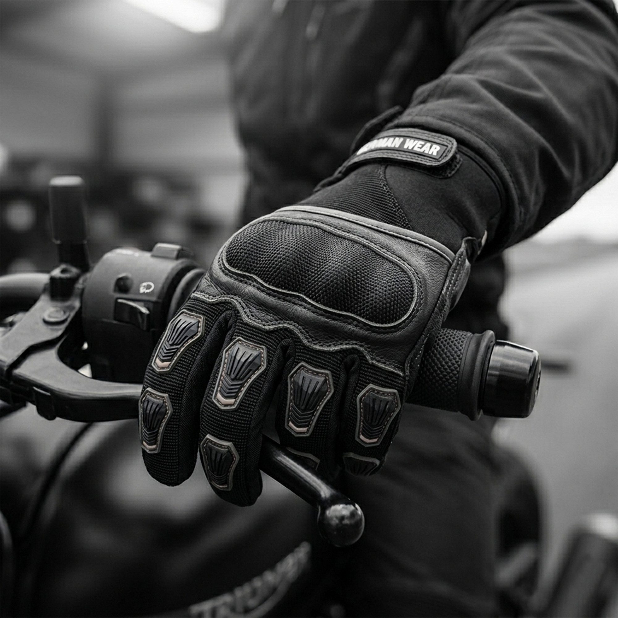German Wear Motorradhandschuhe GW400G-M6 Motocross Motorradhandschuhe Schwarz