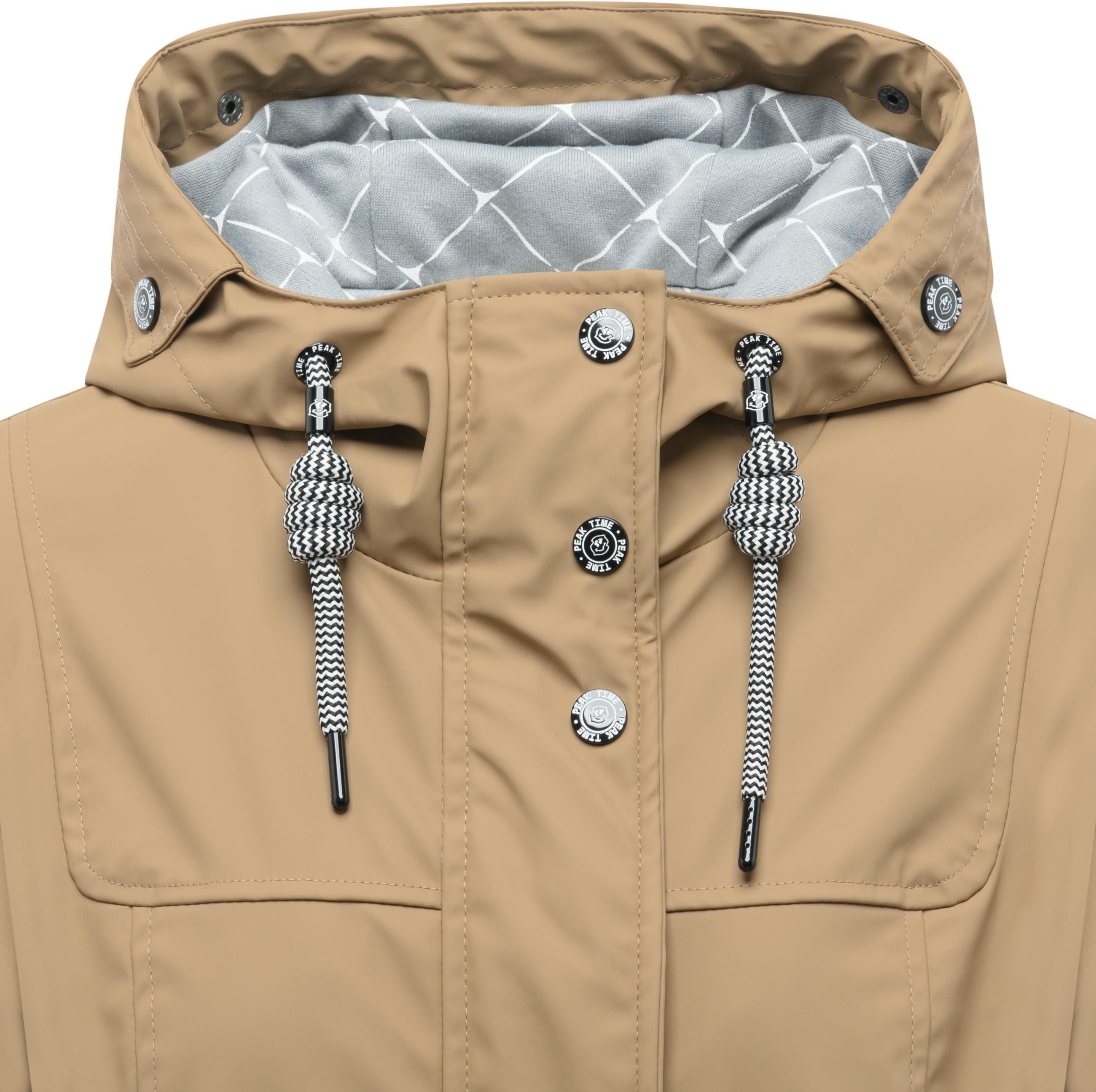 PEAK TIME Regenjacke L60042 stylisch taillierter Regenmantel für Damen – Bild 5 von 5