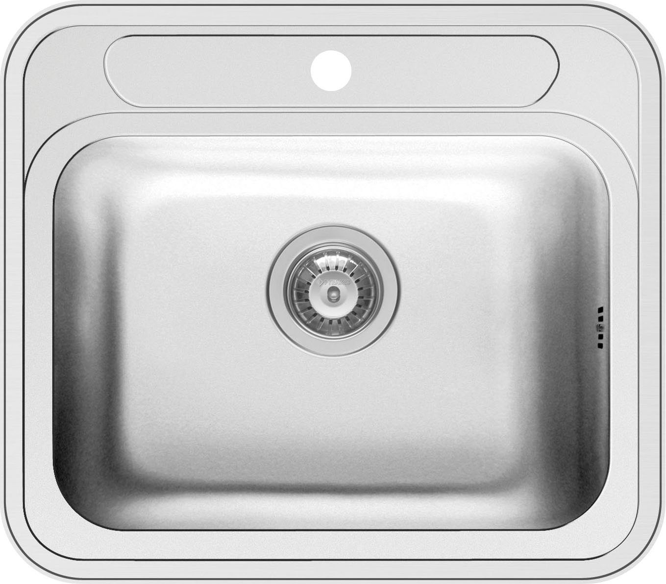 Pyramis Edelstahlspüle, rechteckig, 57,5/50,5 cm