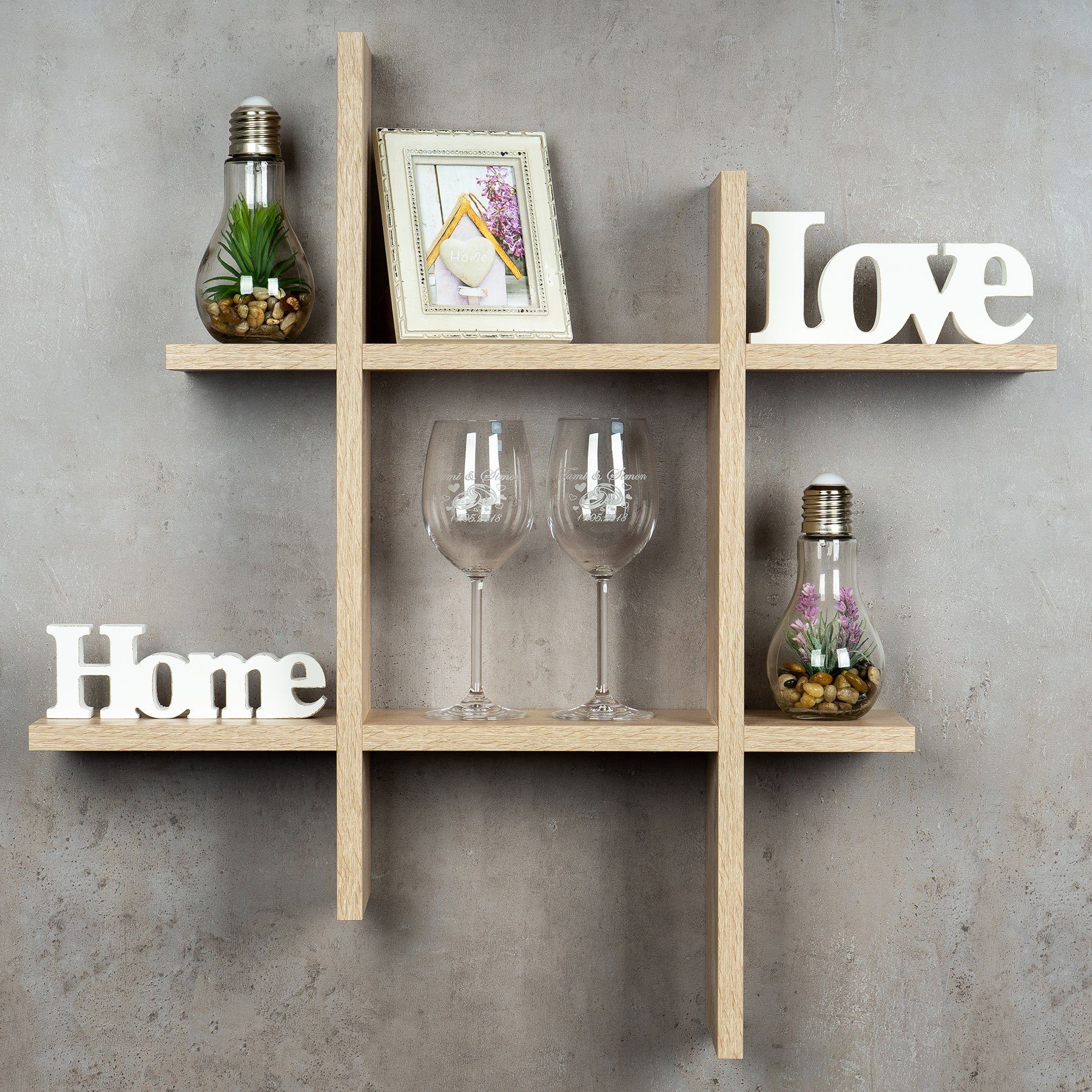 Levandeo® Wandregal, levandeo Hashtag Regal 75x75cm günstig online kaufen