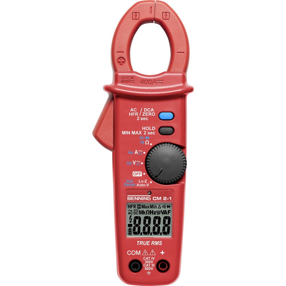 Benning Spannungsprüfer Benning CM 2-1 Stromzange, Hand-Multimeter digital LoZ CAT IV 300 V, (CM 2-1)