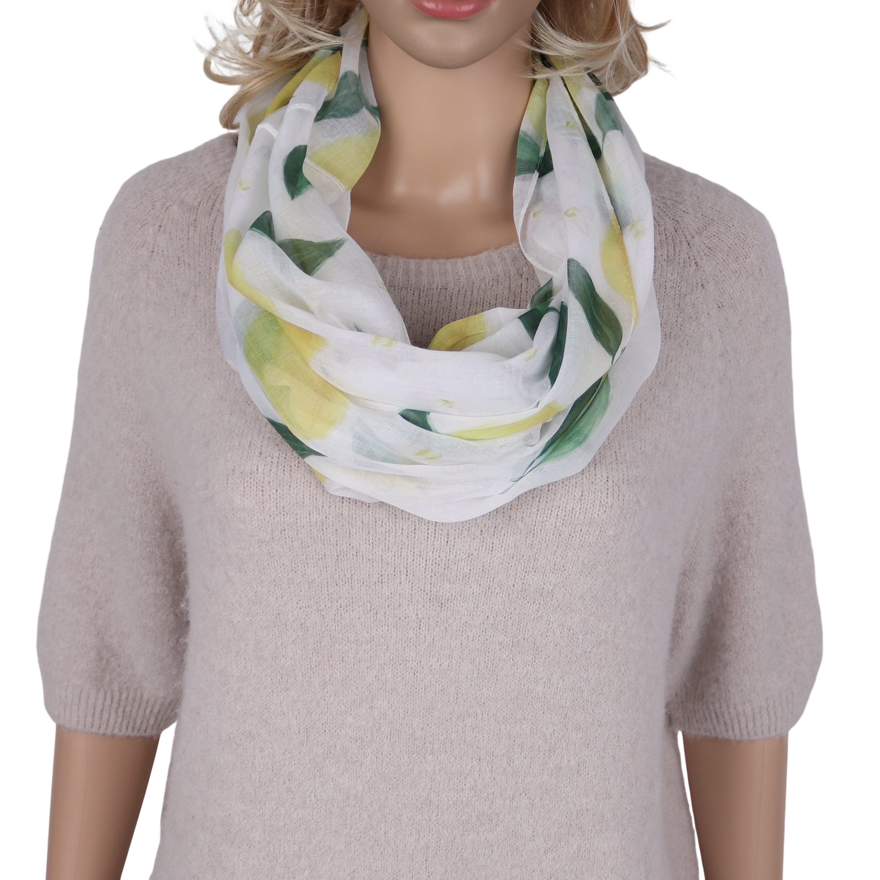 MIRROSI Loop Damen Schal mit Tollem Muster Weich aus 100% Viskose, Schlauchschal, (ca.160x48cm, zweimal um den Hals wickelbar), Damen Halstuch Stola ideal für Frühling,Sommer, Herbst