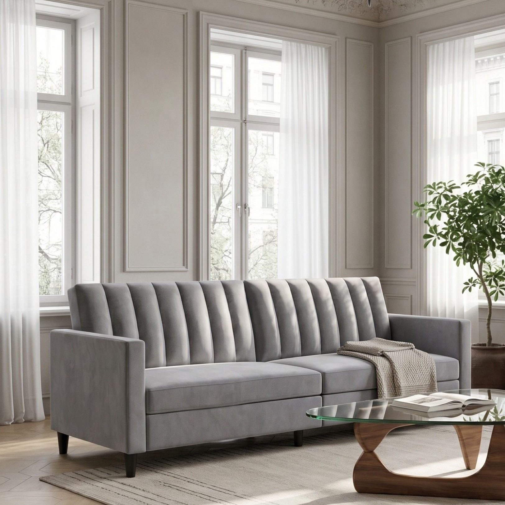 Dorel Home 3-Sitzer Celine, Rückenlehne 2-teilig und 3-fach verstellbar, Sitzhöhe 43 cm