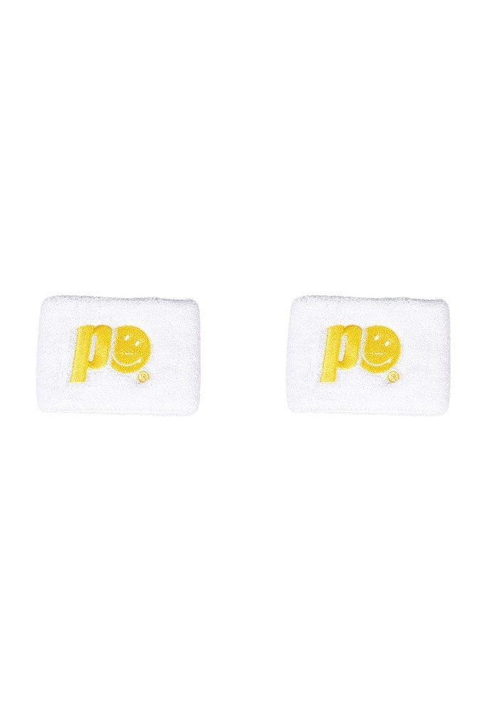 Prince Stirnband x Smiley Schweissband Logo Small weiss - 2 Stück