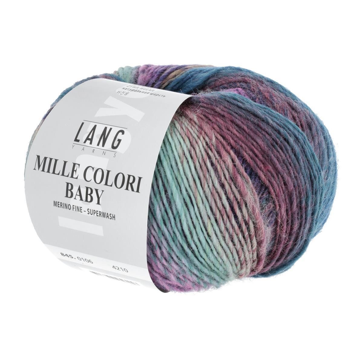 LANG YARNS Mille Colori Baby 0106 blau pink Häkelwolle, 190 m