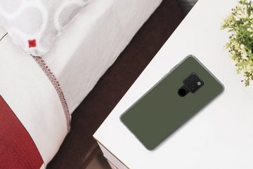 MuchoWow Handyhülle Grün - Einfarbig - Olivgrün, Handyhülle Huawei P40 Lite, Handy Case, Silikon, Bumper Case
