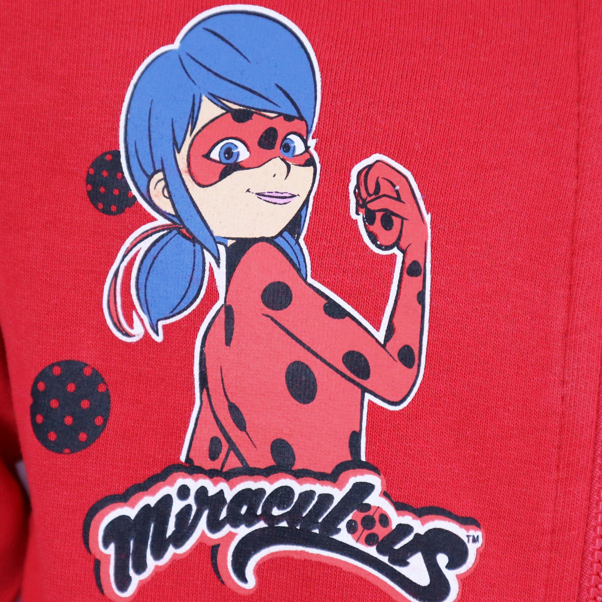 Gr. Kinder Baumwolle, 140, 100% Ladybug Mädchen Kapuzen Rot - 110 und bis Tikki Pullover Miraculous in Ladybug Hoodie