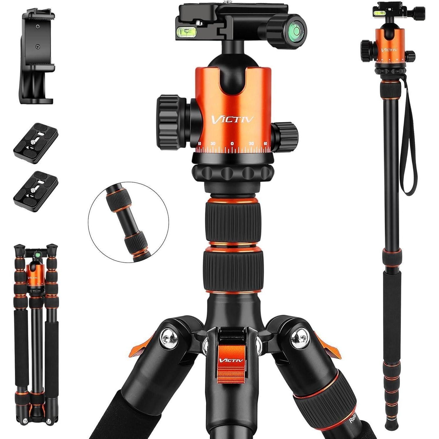 LuxusKollektion Foto-Hülle 203 cm Kamera Stativ Aluminium Reisestativ mit Kugelkopf und