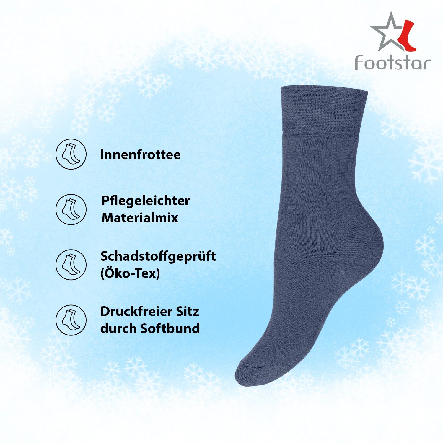 Footstar Thermosocken Kinder Winter Socken (8 Paar) Warme Vollfrottee Thermosocken – Bild 2 von 4