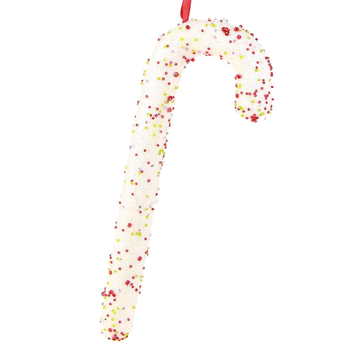 Kaemingk Christbaumschmuck Zuckerstangen Weihnachtsdeko Anhänger Glitzerndes Kunstdesign, 4 Stück