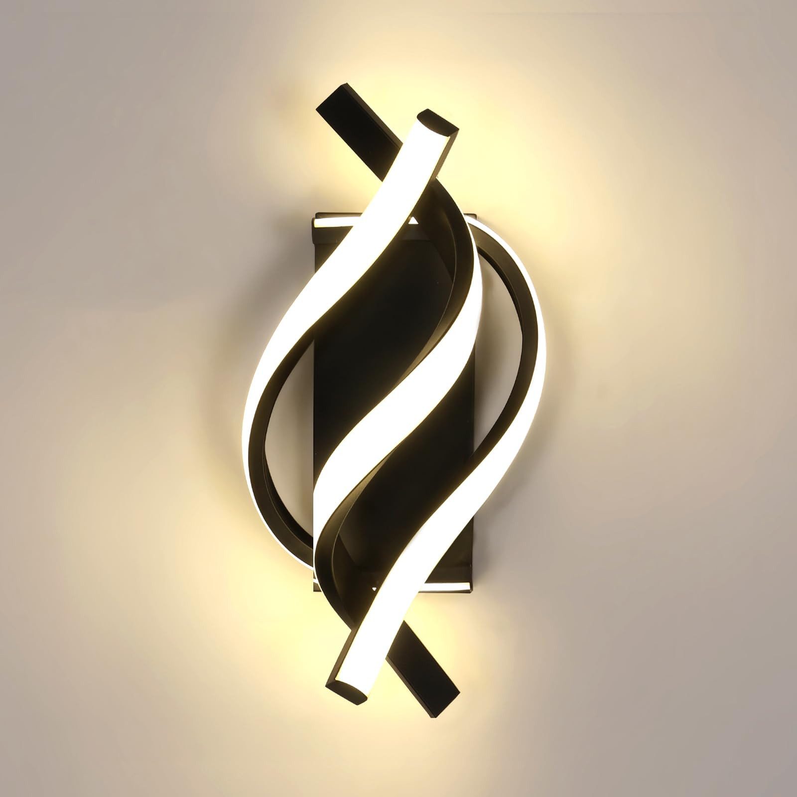 POPOLIC Wandleuchte LED-Wandleuchte schwarz für Wohnzimmer, Schlafzimmer, F günstig online kaufen