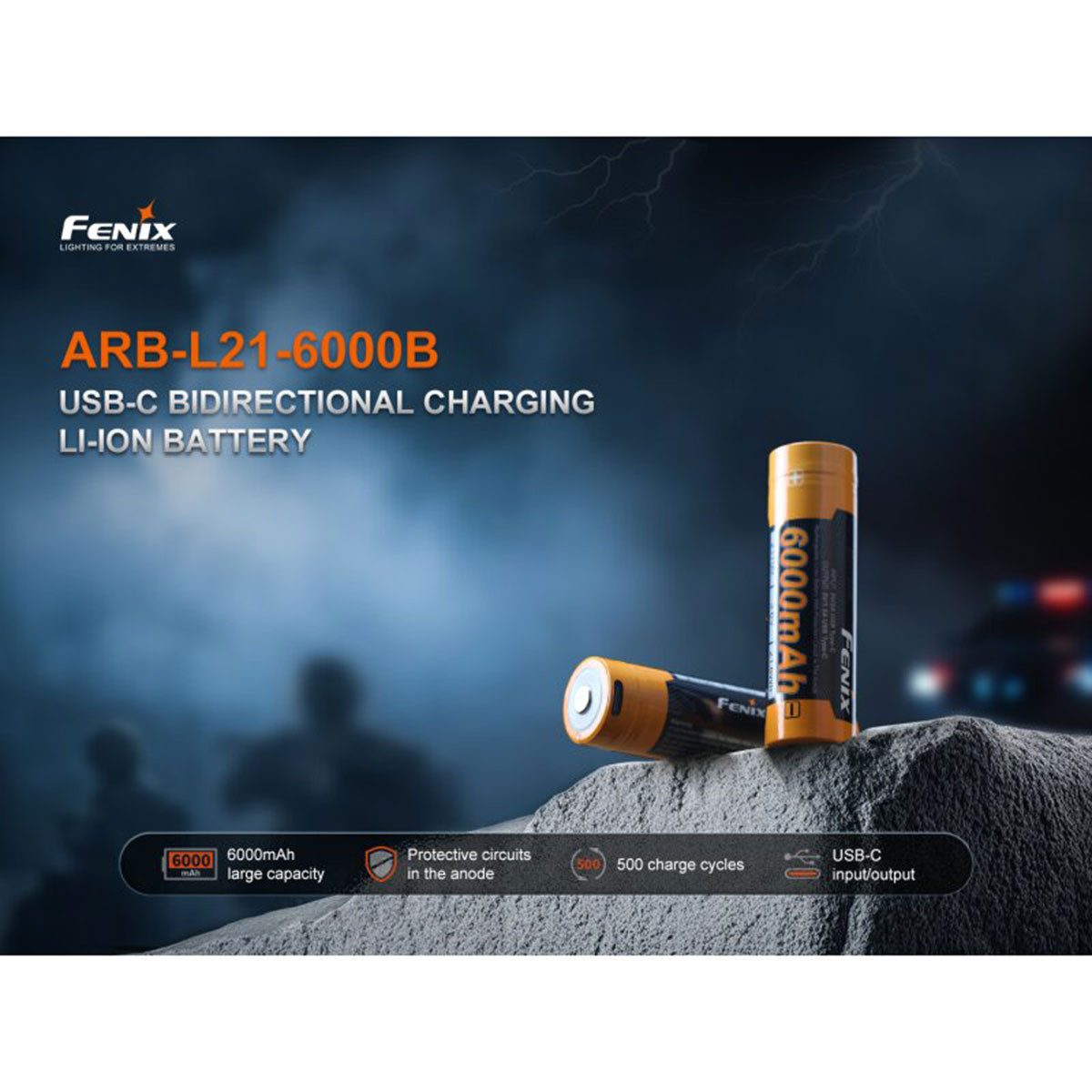 Fenix ARB-L21-6000B 21700 3,6V - Li-Ion Akku 6000mAh mit USB-Anschluss Akku