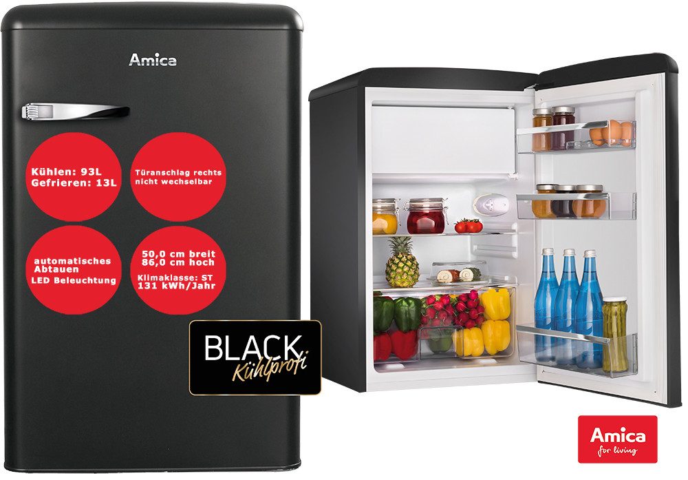 Amica Kühlschrank Retro Kollektion KS 15617 MS, 87.5 cm hoch, 55.00 cm breit
