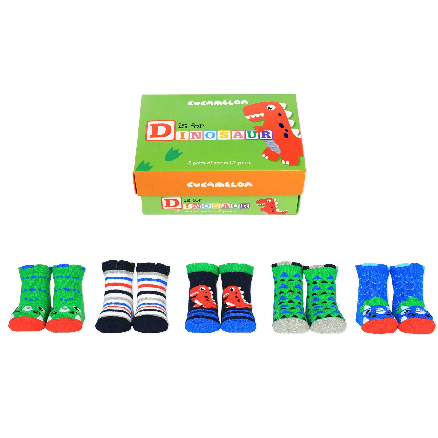Cucamelon Freizeitsocken Dinosaurier Cucamelon Socken für Kleinkinder (5 Paar)