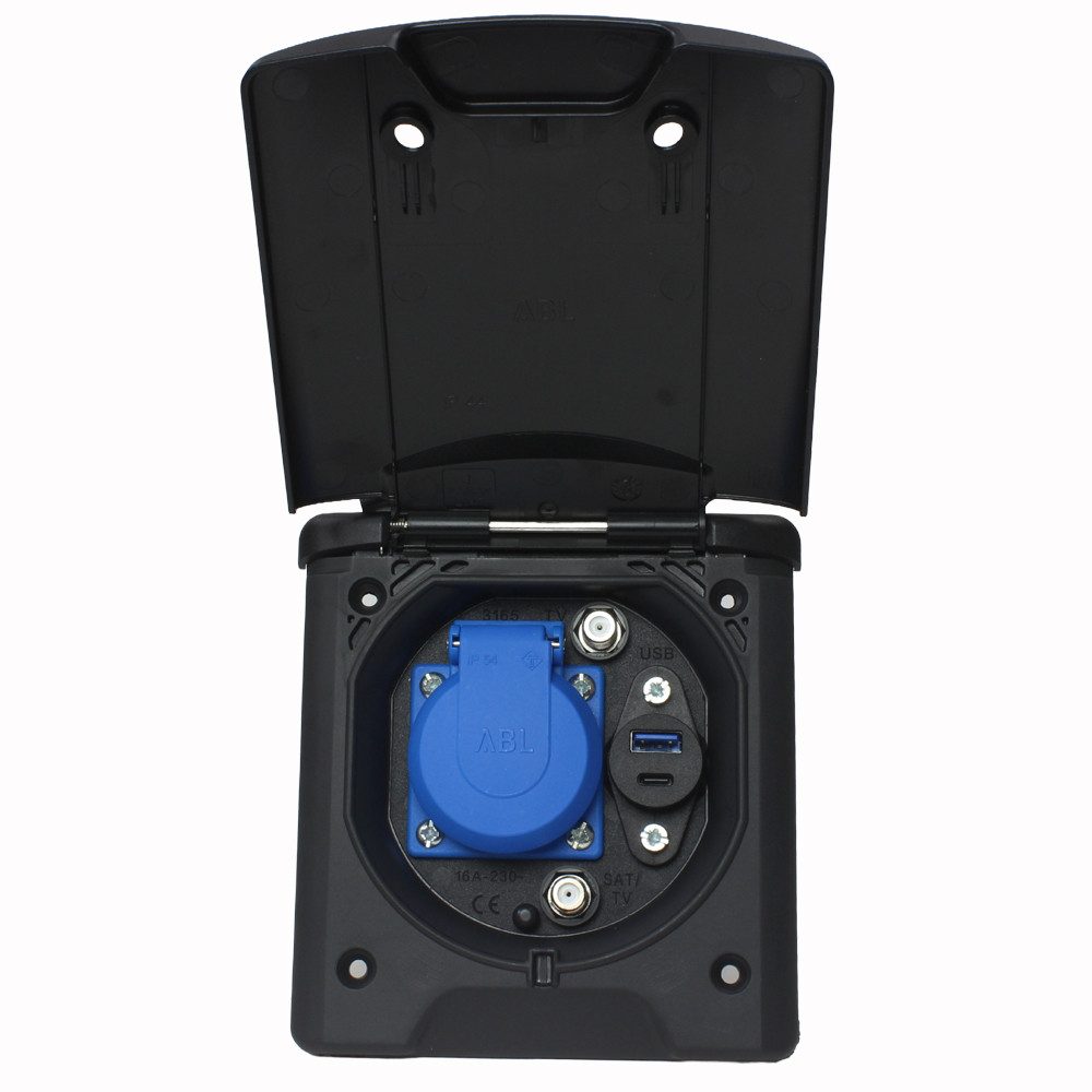 ABL Steckdose ABL Multifunktions Außensteckdose Wohnmobil Wohnwagen Sat Antenne
