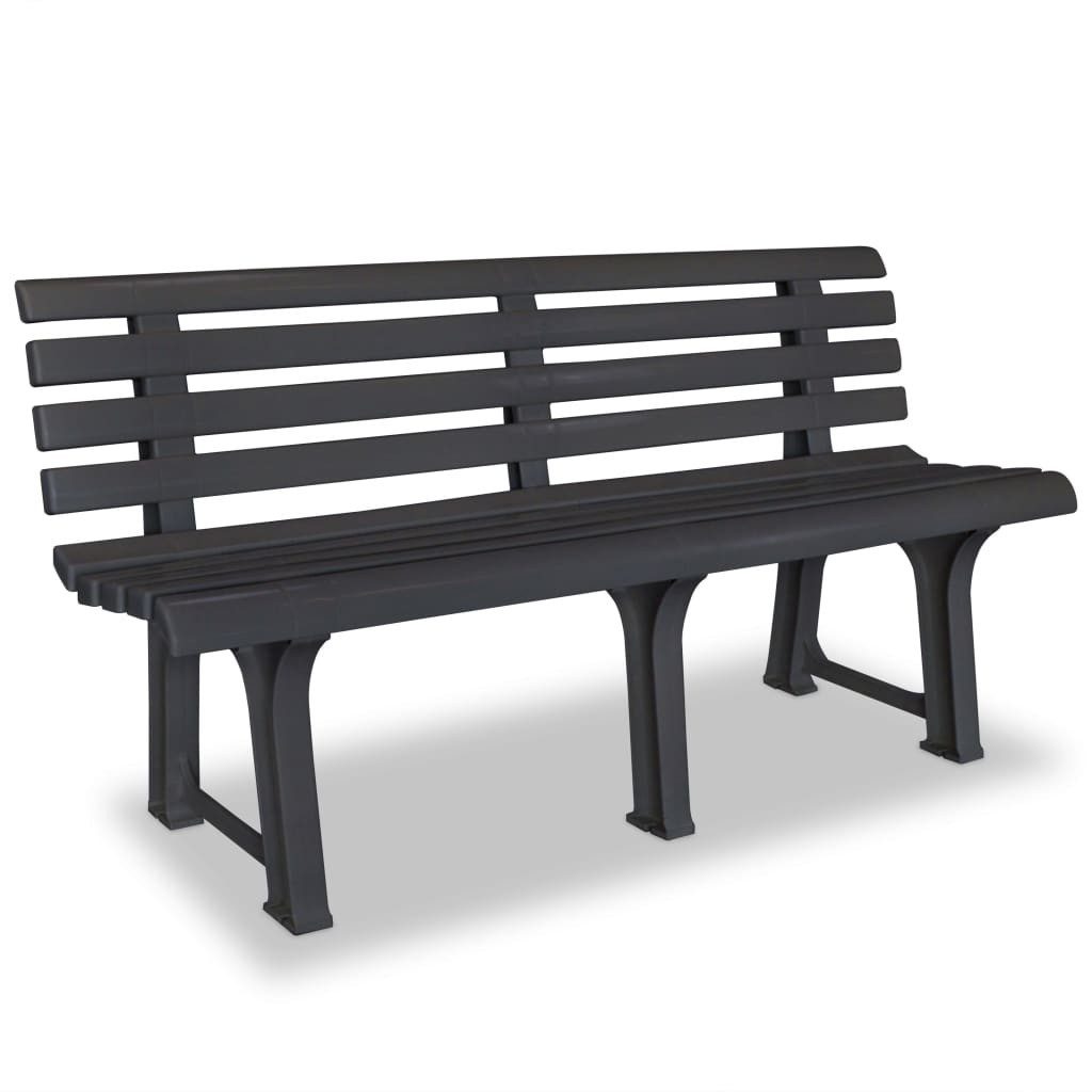 furnicato Gartenbank 145,5 cm Kunststoff Anthrazit günstig online kaufen