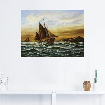 Artland Wandbild Segelschiff auf See - maritime Malerei, Boote & Schiffe (1 St), als Leinwandbild, Wandaufkleber in verschied. Größen