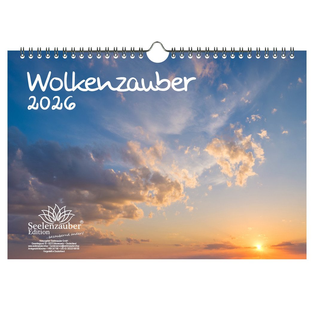 Seelenzauber Wandkalender Wolkenzauber DIN A4 Календари für 2026 Wolken Himmel - Seelenzauber