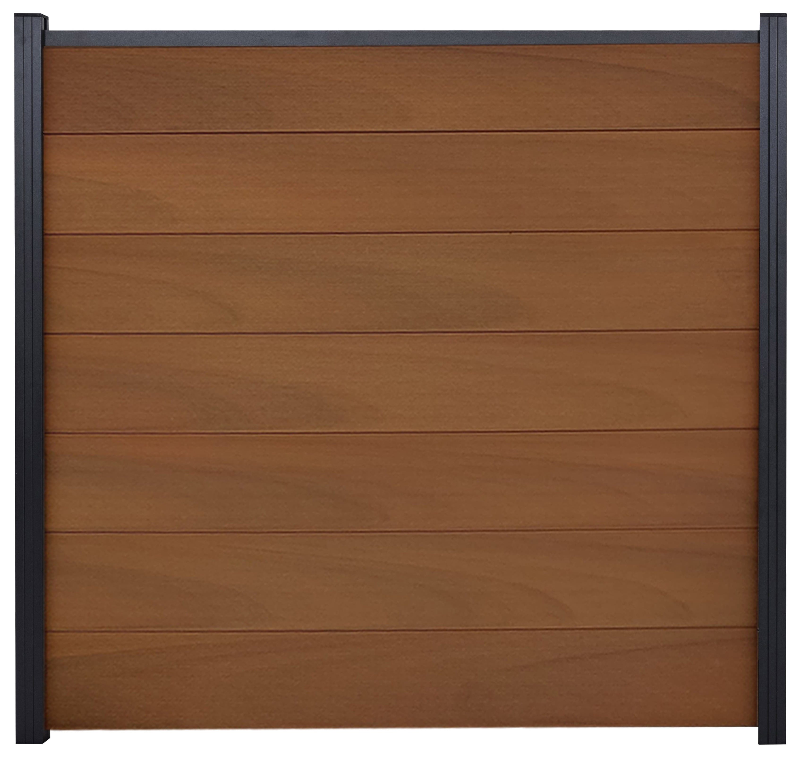 GartenLand Zaun Ameland Co-extrudiert WPC ca. 180x180 cm, (Set, Ohne Pfosten, Ohne Abschlussleiste), Mahagoni
