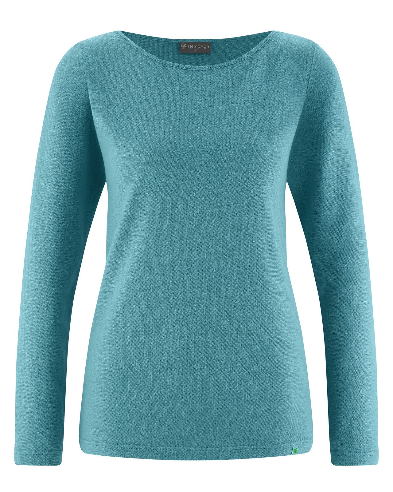 Langarmshirt Langarmshirt mit U-Boot Ausschnitt Hanf/Biobaumwolle Damen Normal Fit