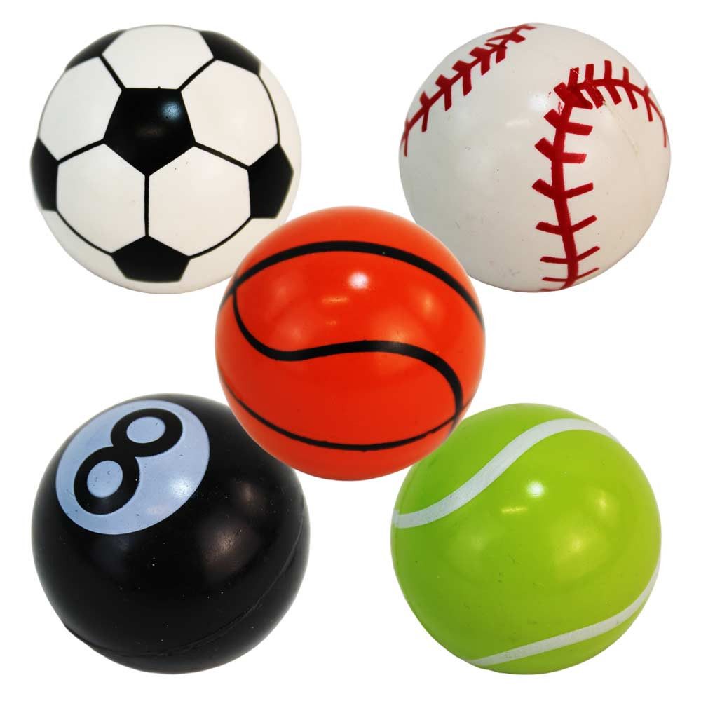 BEMIRO Flummi Flummi 4,0 cm Sportball Optik - 5 Stk. in Rolle (1-St)