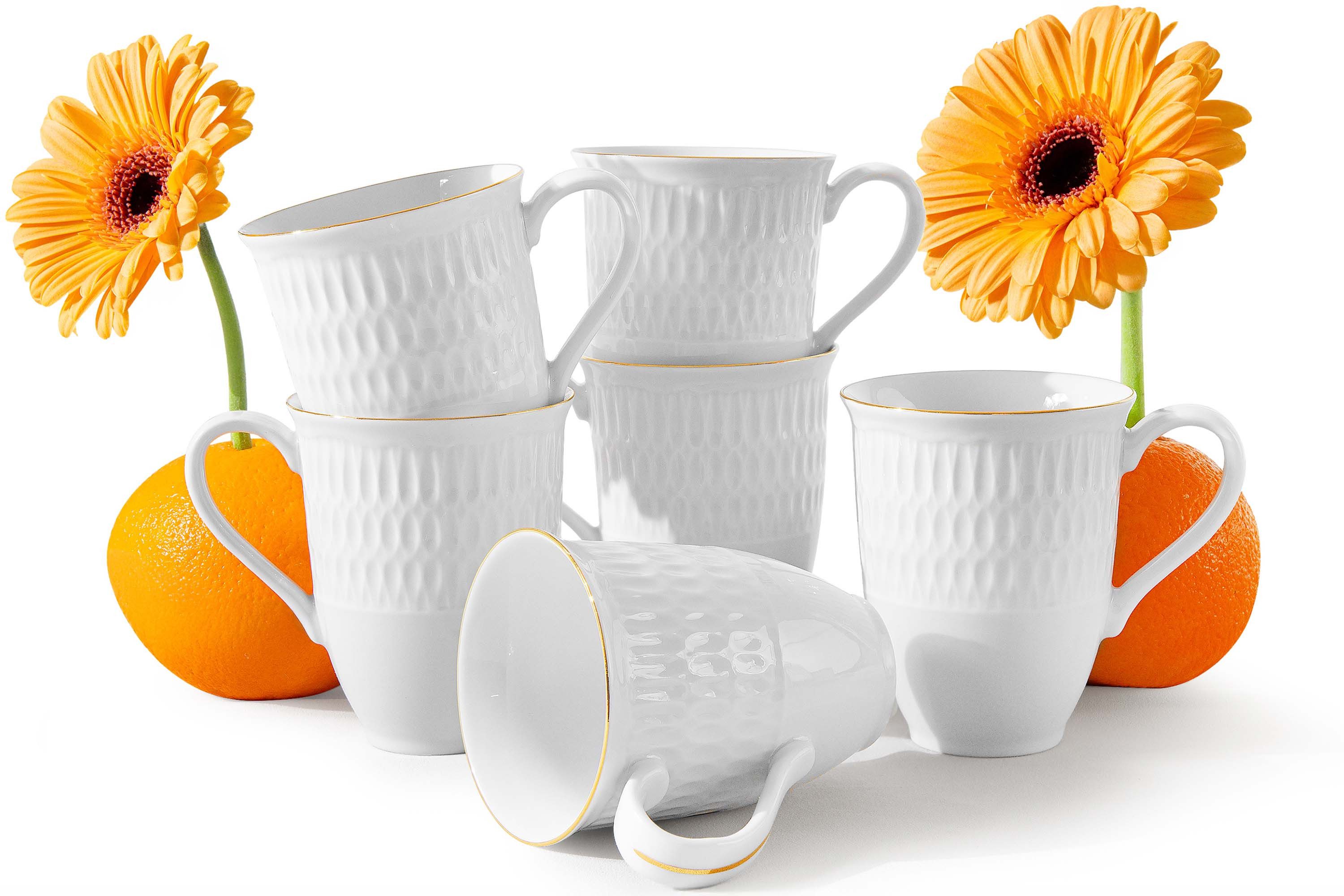 KONSIMO® Tasse CMIELOW SOFIA Tassen-Set, Kaffeetassen, Becher-Set, Porzellan, Hochwertiges Premium-Porzellan, Set für 6 Personen, handgefertigt