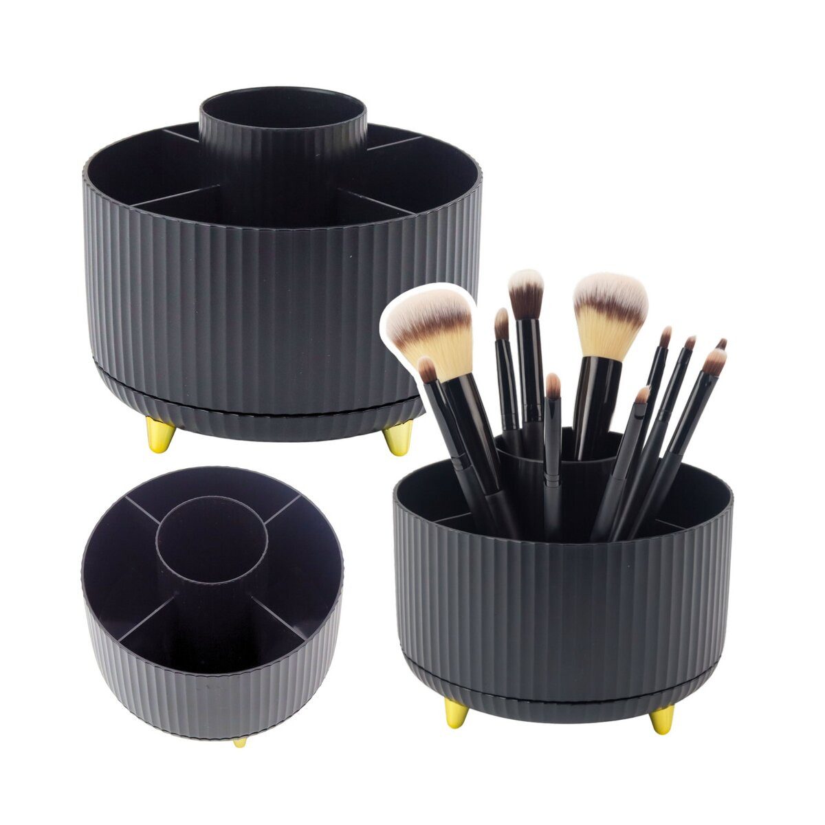 Wisam Kosmetikbox Kosmetik Organizer 360 drehbar 5 Fächer Make-up