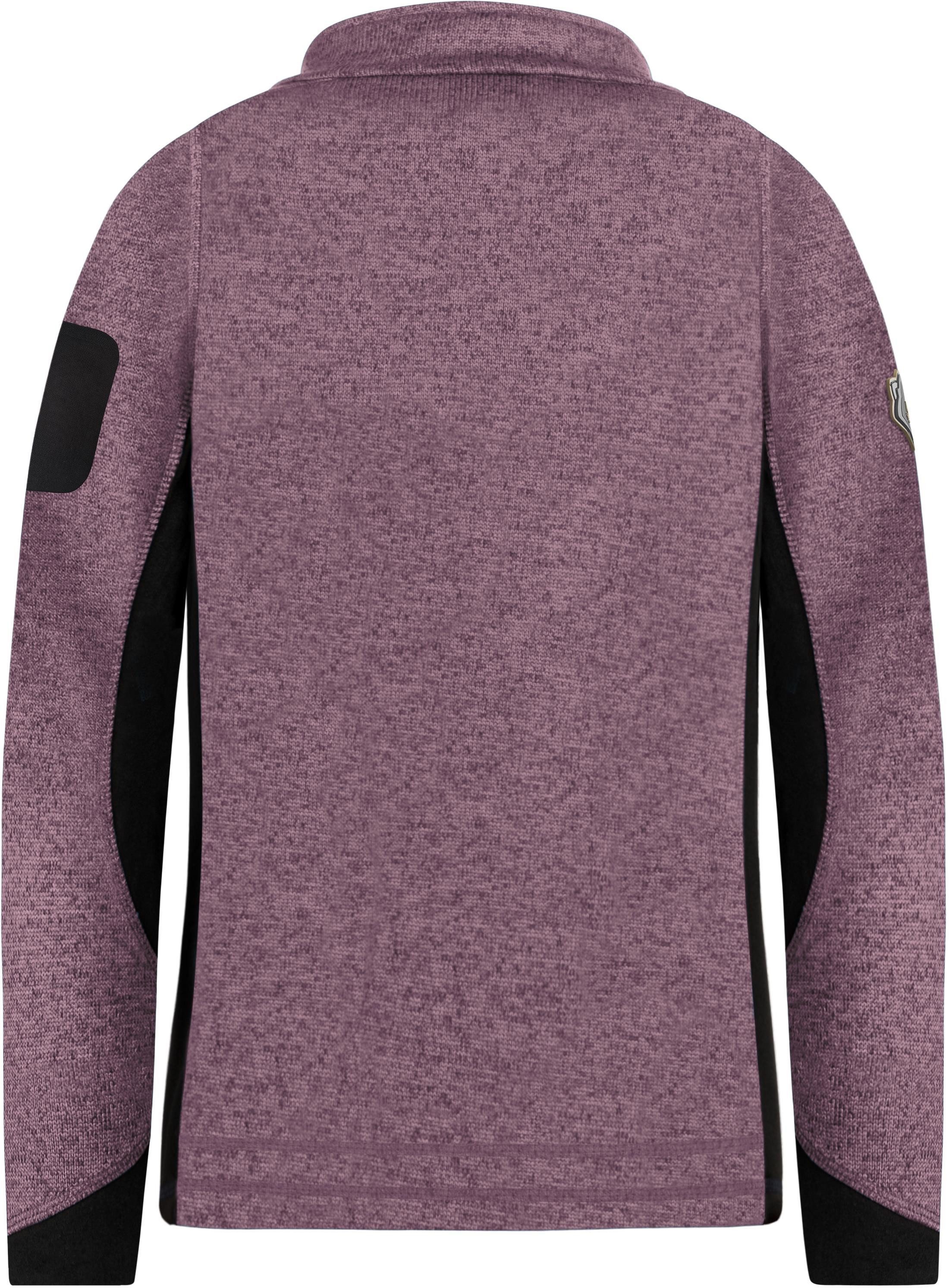 normani Fleecejacke Damen Strickjacke Pukaskwa Strickfleecejacke Fleecejacke mit Stehkragen und Seitentaschen
