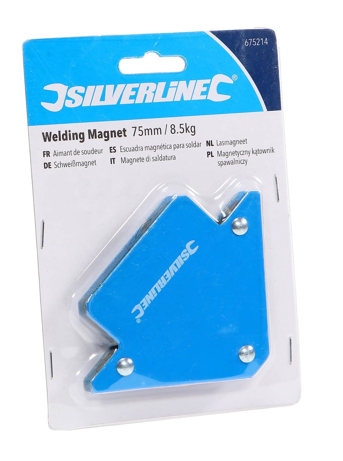 Silverline Magnet-Schweißwinkel Schweißmagnet 75mm 8,5kg Zugkraft 45, 90, 135 Grad Winkel | Anschlagwinkel