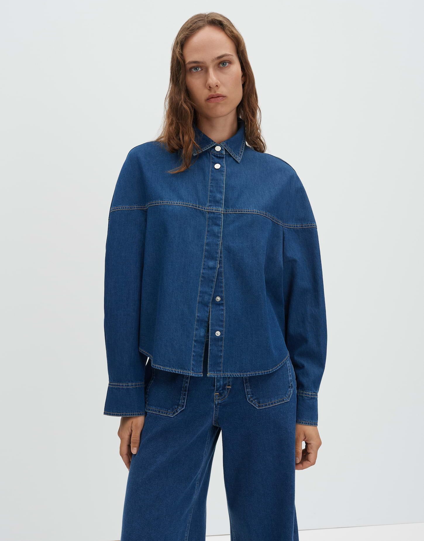 someday Jeansbluse ZOYLA Loose mit kontrastfarbenen Nähten weite Passform, günstig online kaufen