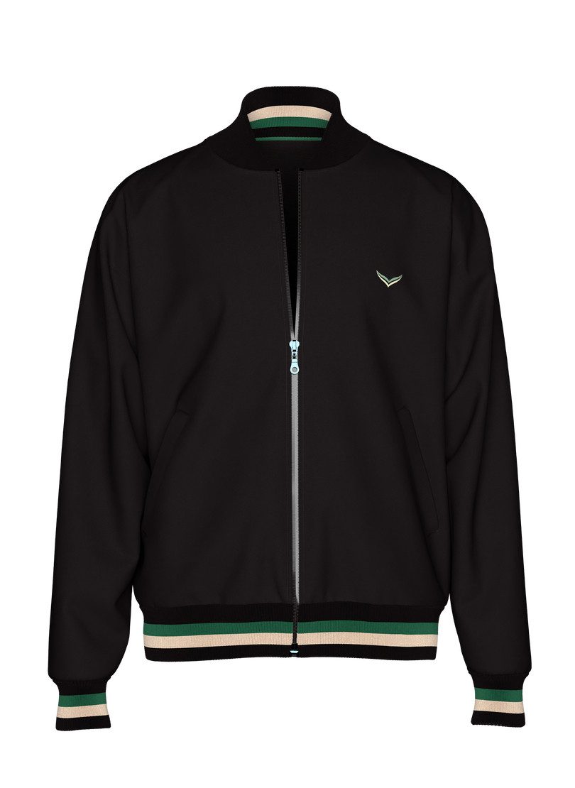 Trigema Sweatjacke TRIGEMA Collegejacke mit kontrastfarbigen Elementen (1-tlg)