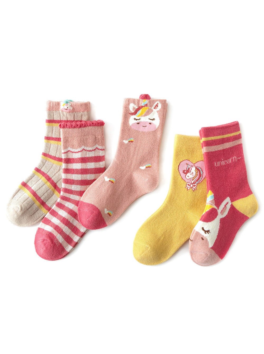 axy Socken axy Kinder Socken 5 Paar Multipack Mädchen Strümpfe (Set, 5er-Pack, 5 Paar) Geschenke Bunte Weich Neuheit Kindersocken