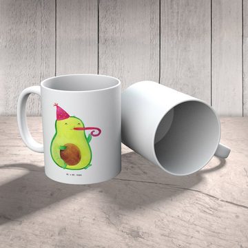Mr. & Mrs. Panda Tasse Avocado Feier - Weiß - Geschenk, Tröte, Becher, Kaffeebecher, Tasse, Keramik, Herzberührende Designs