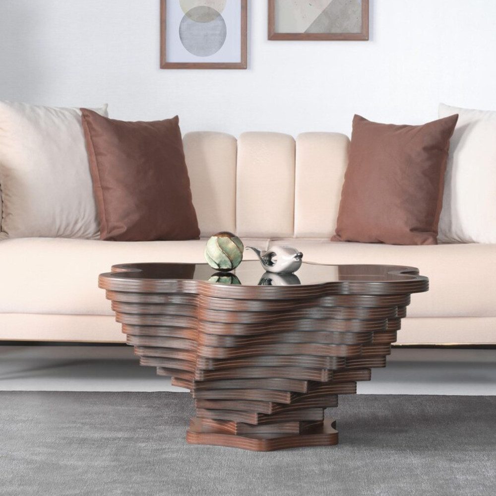 alesvelt Couchtisch Couchtisch rustikal handgefertigt Nussbaum, Beistelltis günstig online kaufen