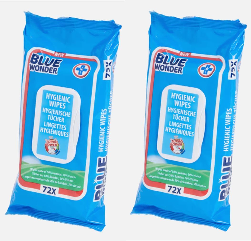 Blue Wonder Blue Wonder Hygienetücher 144 Stück Reinigungstücher (144-tlg)