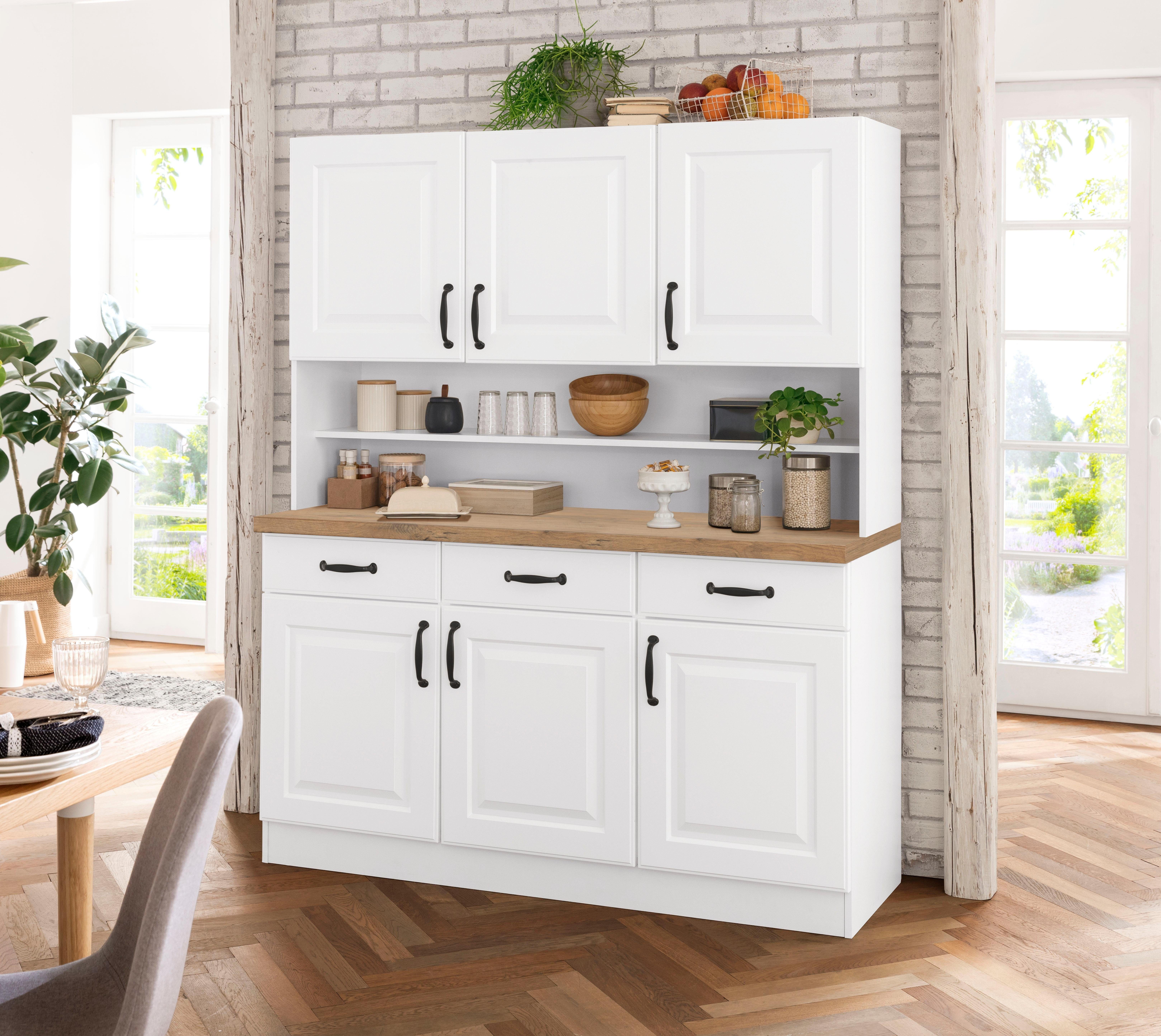wiho Küchen Küchenbuffet Erla 150 cm breit mit Kassettenfront – Bild 2 von 5