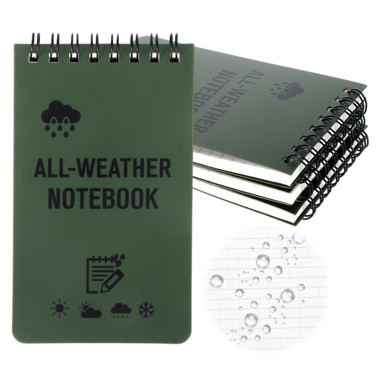 LuxusKollektion Notizbuch Wasserdichtes Notizbuch 4er Set Grün