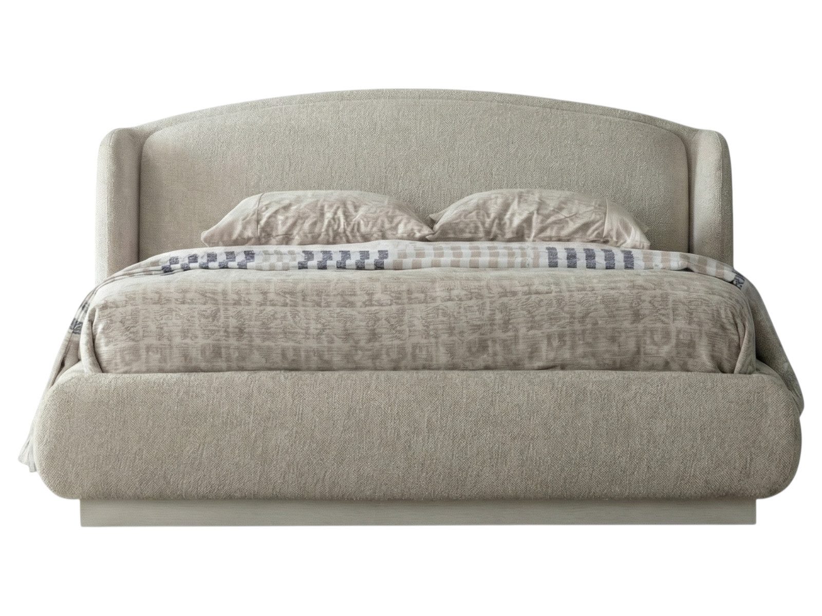 Villa Möbel Boxspringbett Bronz (Bett, Bett mit Kopfteil), Polsterbett mit Bettkasten in Beige optional mit 2 Nachttischen