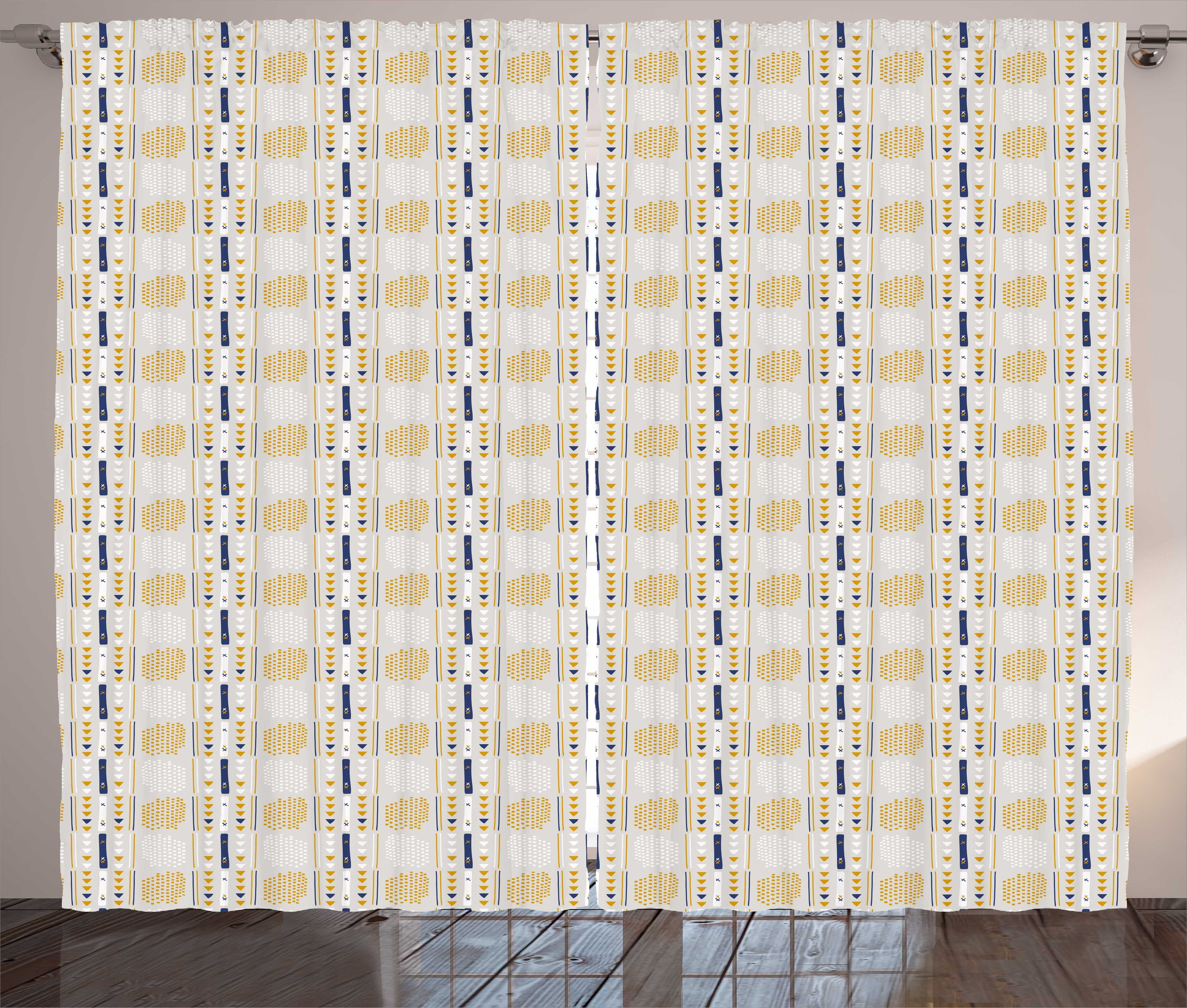 und Gardine Abakuhaus, abstrakte mit Weiß Formation Gelb Vorhang Haken, und Schlafzimmer Schlaufen Kräuselband