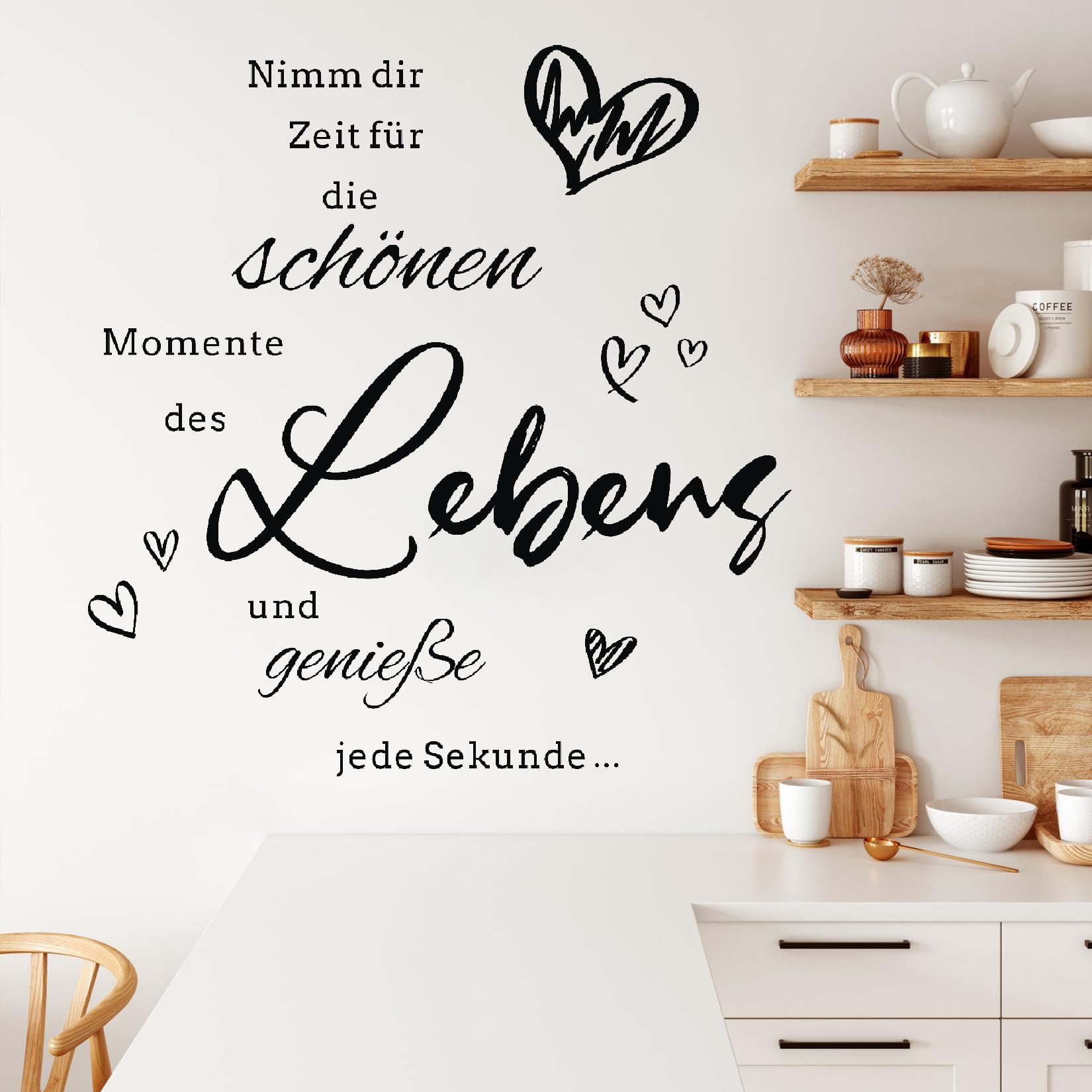 Coonoor Wandtattoo nimm dir Zeit für die schönen Momente wandtattoo, wohnzimmer Sprüche zitate Wandsticker Flur und Diele