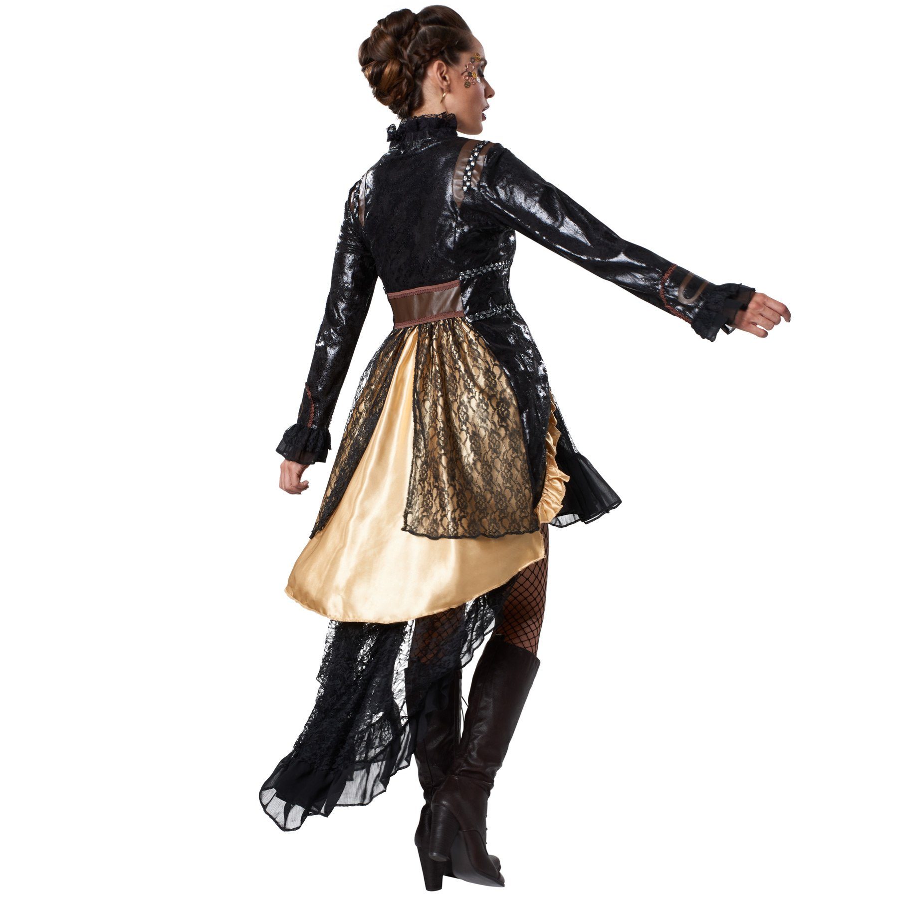 dressforfun Kostüm Frauenkostüm Steampunk Rebellin, Zweiteiliges Frauenkostüm in weitgehend dunklen Farben