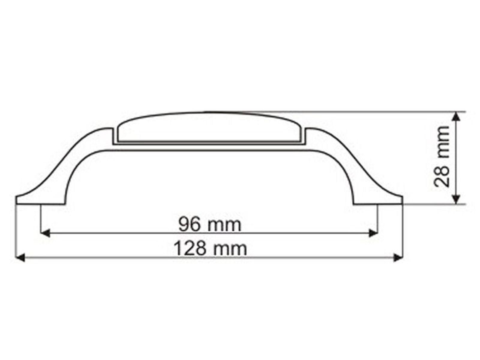 SO-TECH® Möbelgriff Porzellangriff VENUS Silber Antik / Cremefarbig BA 96 mm, Lochabstand 96 mm, Länge 128 mm, Ohne Dekor inkl. Schrauben – Bild 4 von 5