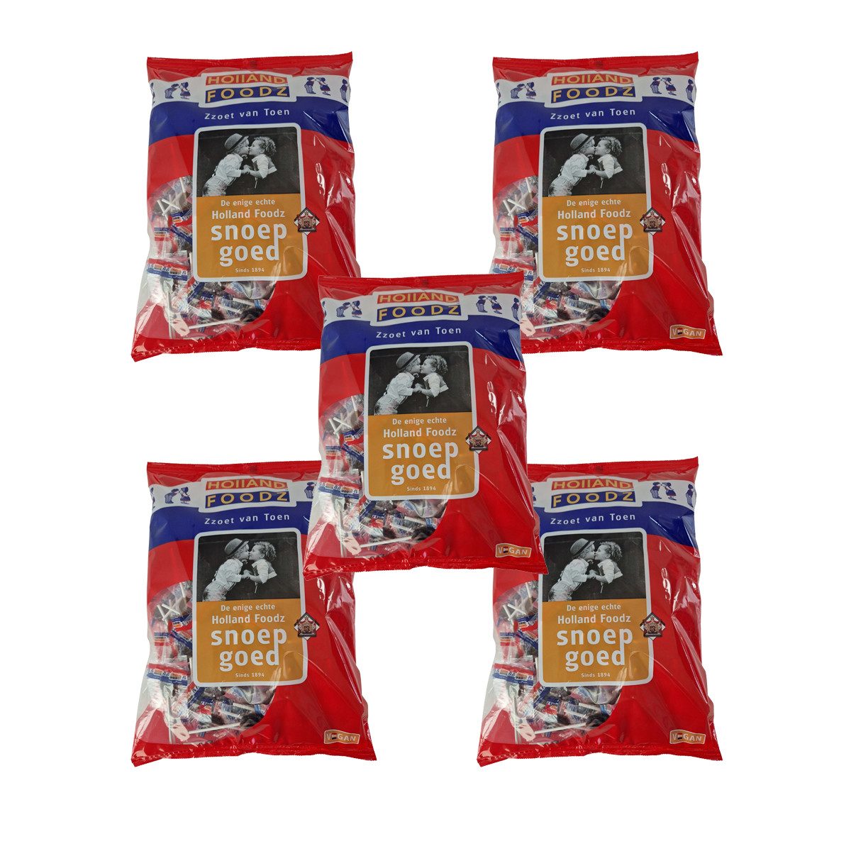 Holland Foodz Süßigkeit, Holland Foodz Cola Knots Flachlutscher 200 Stück 1000g 5er Pack